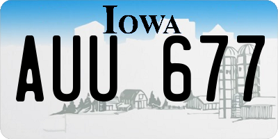 IA license plate AUU677