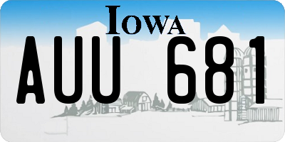 IA license plate AUU681