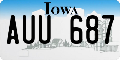 IA license plate AUU687