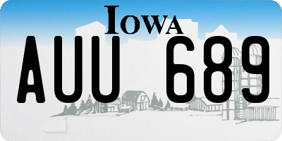 IA license plate AUU689