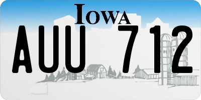 IA license plate AUU712