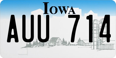 IA license plate AUU714