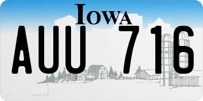IA license plate AUU716