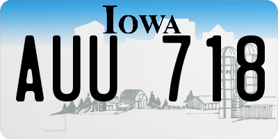 IA license plate AUU718