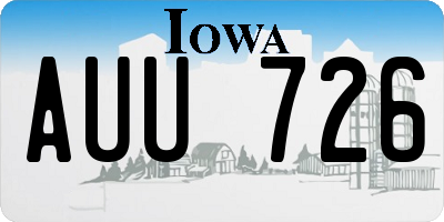 IA license plate AUU726