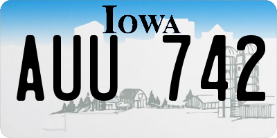 IA license plate AUU742