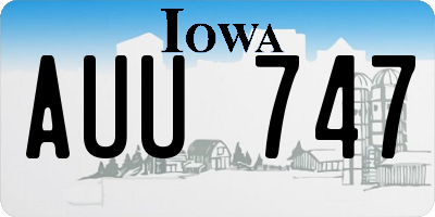 IA license plate AUU747