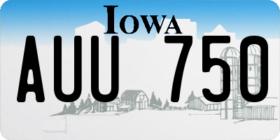 IA license plate AUU750
