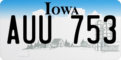 IA license plate AUU753