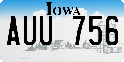 IA license plate AUU756