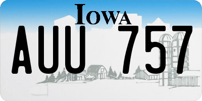 IA license plate AUU757