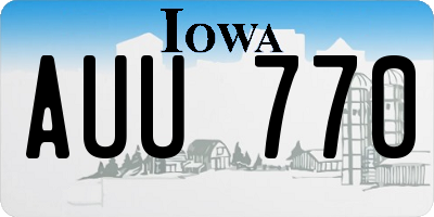 IA license plate AUU770