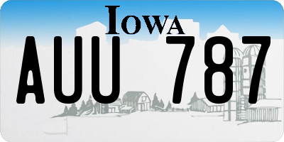 IA license plate AUU787