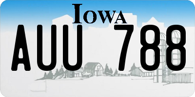 IA license plate AUU788