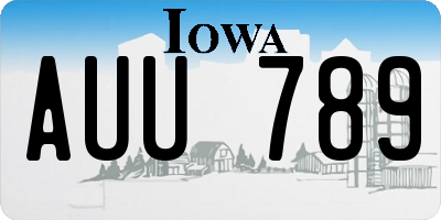 IA license plate AUU789