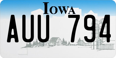 IA license plate AUU794