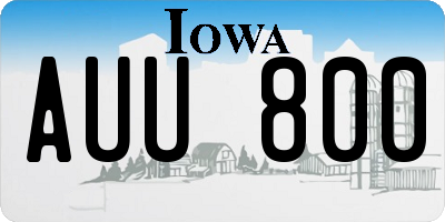 IA license plate AUU800