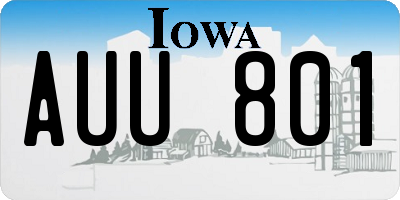 IA license plate AUU801