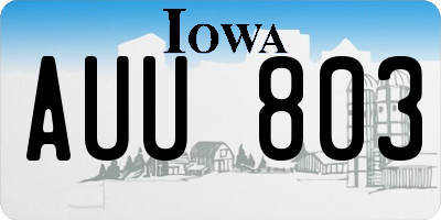 IA license plate AUU803