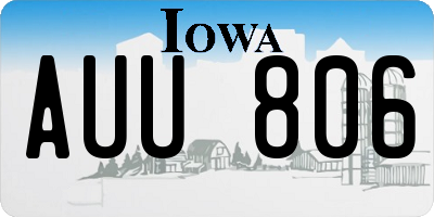 IA license plate AUU806