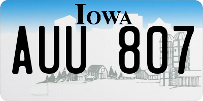 IA license plate AUU807