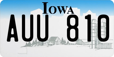 IA license plate AUU810