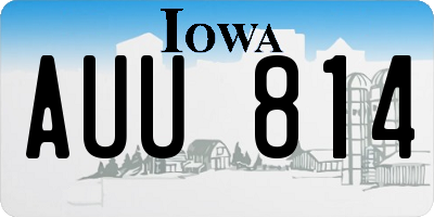 IA license plate AUU814
