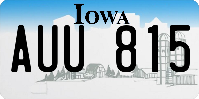 IA license plate AUU815
