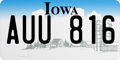 IA license plate AUU816