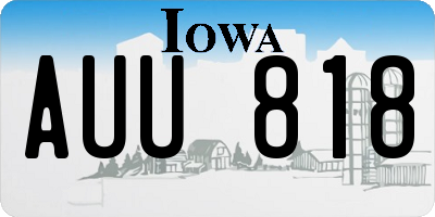 IA license plate AUU818