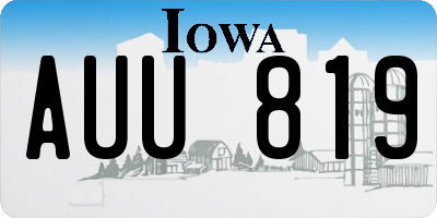 IA license plate AUU819