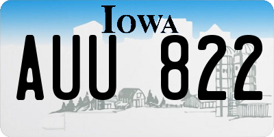 IA license plate AUU822