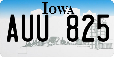 IA license plate AUU825