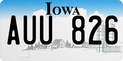 IA license plate AUU826