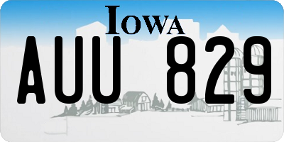 IA license plate AUU829