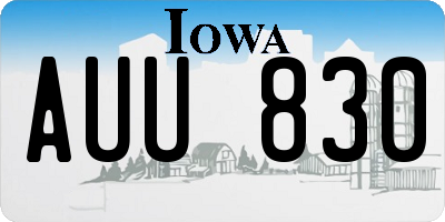 IA license plate AUU830