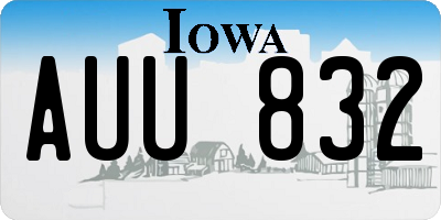 IA license plate AUU832