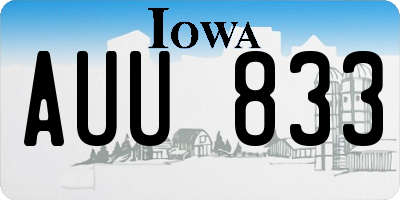 IA license plate AUU833