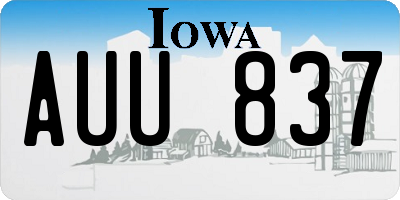 IA license plate AUU837