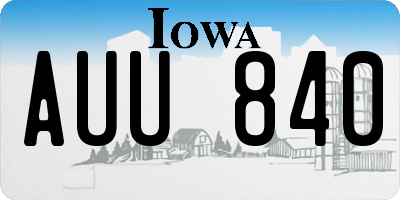 IA license plate AUU840