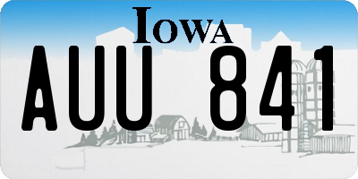 IA license plate AUU841