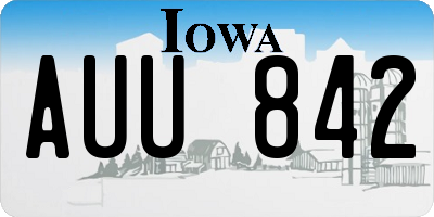 IA license plate AUU842