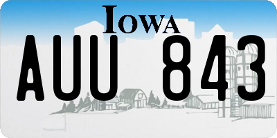 IA license plate AUU843