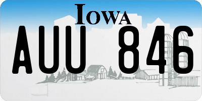 IA license plate AUU846