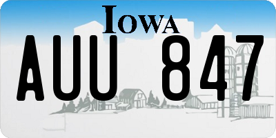IA license plate AUU847