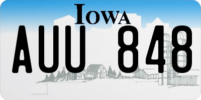 IA license plate AUU848
