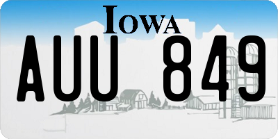 IA license plate AUU849