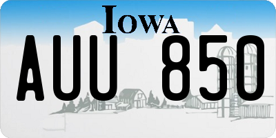 IA license plate AUU850