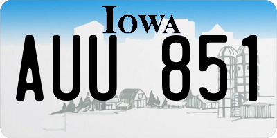 IA license plate AUU851
