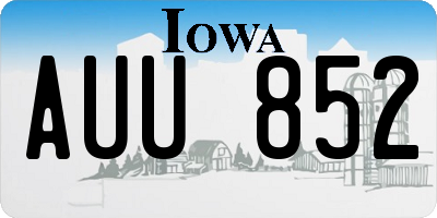 IA license plate AUU852